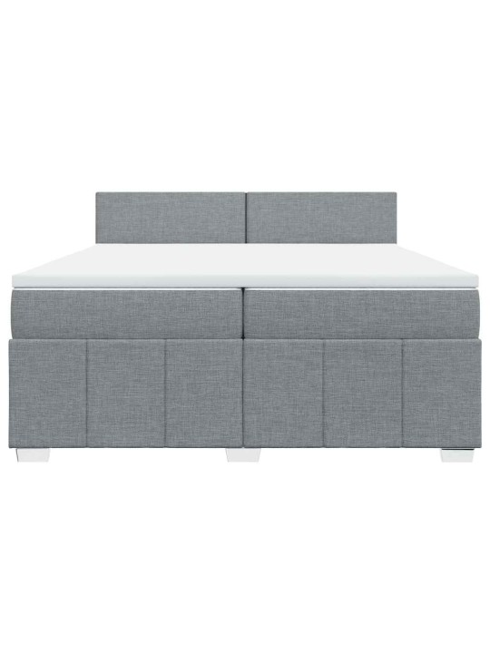 Box spring postel s matrací světle šedá 200 x 200 cm textil