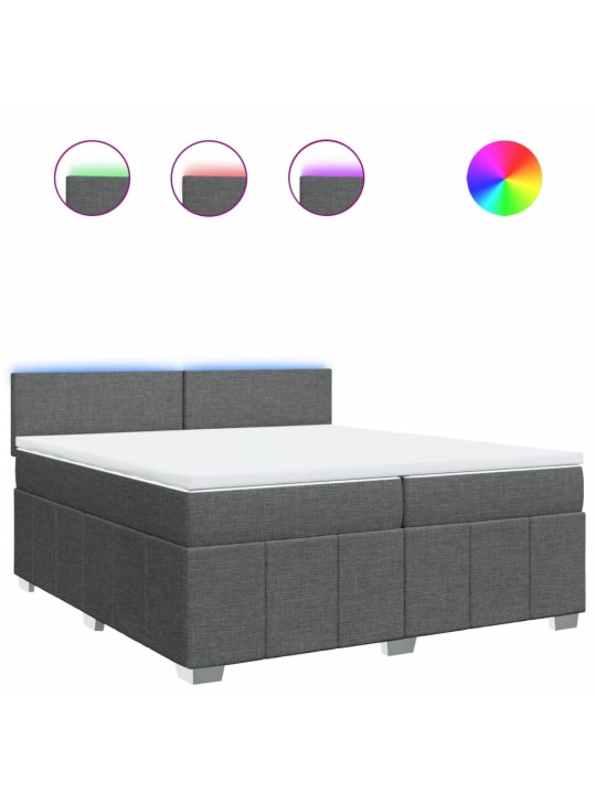 Box spring postel s matrací tmavě šedá 200x200 cm textil
