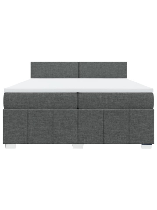 Box spring postel s matrací tmavě šedá 200x200 cm textil