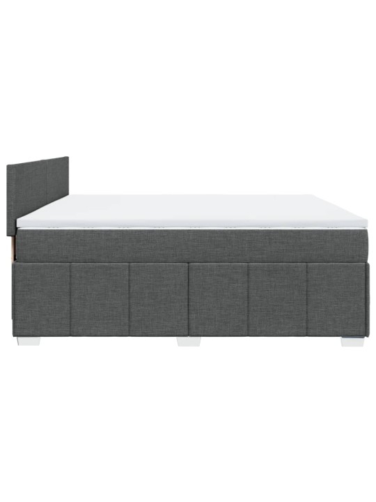 Box spring postel s matrací tmavě šedá 200x200 cm textil