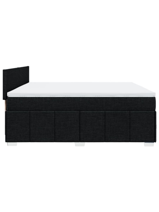 Box spring postel s matrací černá 200x200 cm textil