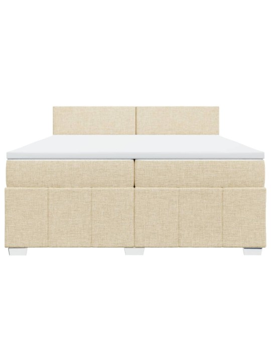Box spring postel s matrací krémová 200x200 cm textil