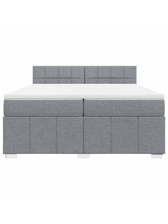 Box spring postel s matrací světle šedá 200 x 200 cm textil