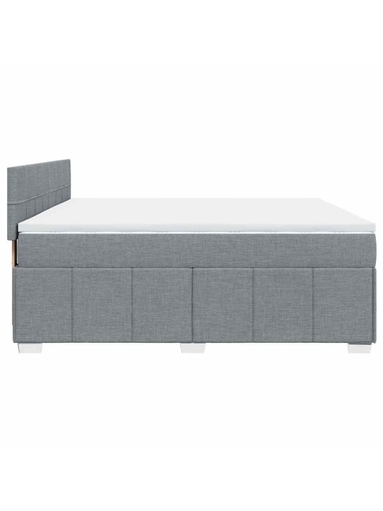 Box spring postel s matrací světle šedá 200 x 200 cm textil