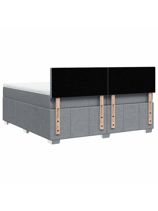 Box spring postel s matrací světle šedá 200 x 200 cm textil