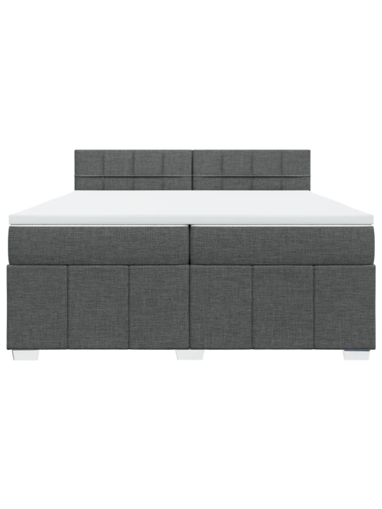 Box spring postel s matrací tmavě šedá 200x200 cm textil