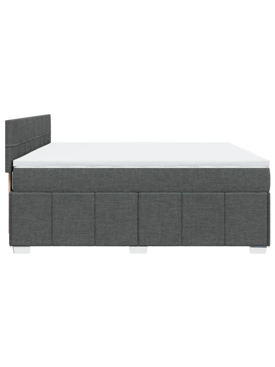 Box spring postel s matrací tmavě šedá 200x200 cm textil