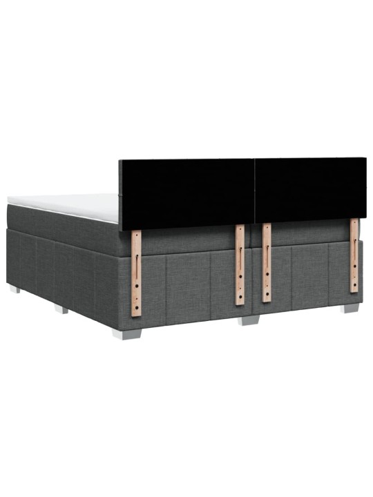 Box spring postel s matrací tmavě šedá 200x200 cm textil