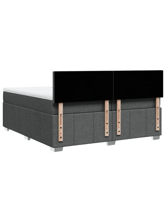 Box spring postel s matrací tmavě šedá 200x200 cm textil
