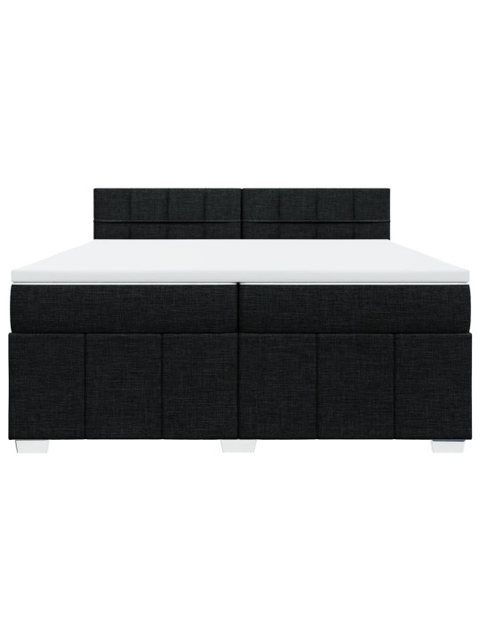 Box spring postel s matrací černá 200x200 cm textil
