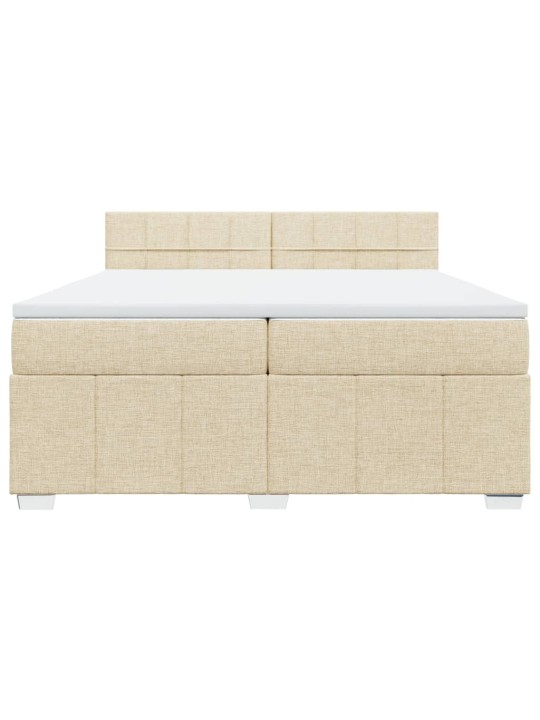 Box spring postel s matrací krémová 200x200 cm textil