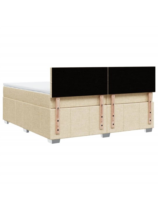 Box spring postel s matrací krémová 200x200 cm textil