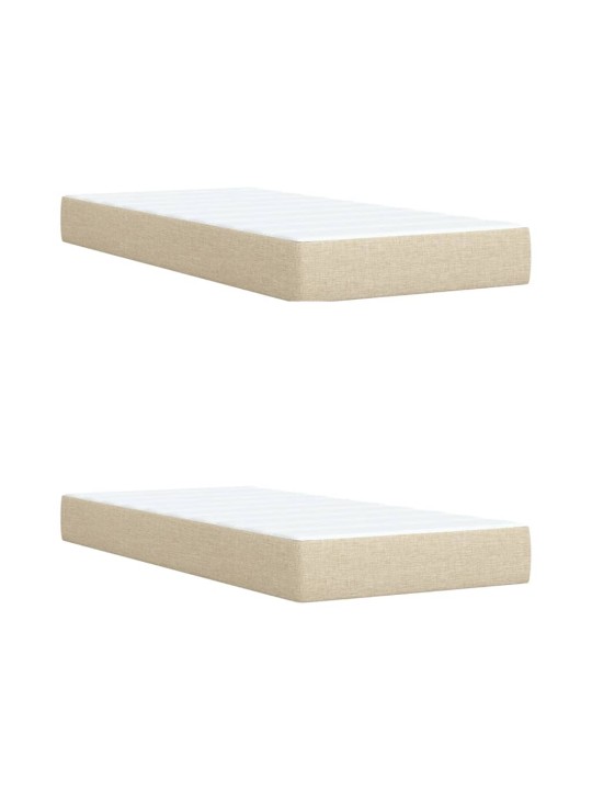 Box spring postel s matrací krémová 200x200 cm textil