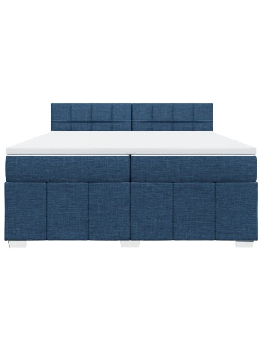 Box spring postel s matrací modrá 200x200 cm textil