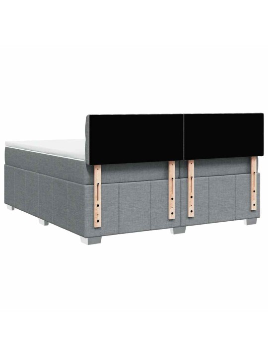 Box spring postel s matrací světle šedá 200 x 200 cm textil