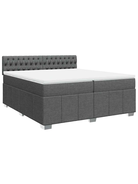 Box spring postel s matrací tmavě šedá 200x200 cm textil