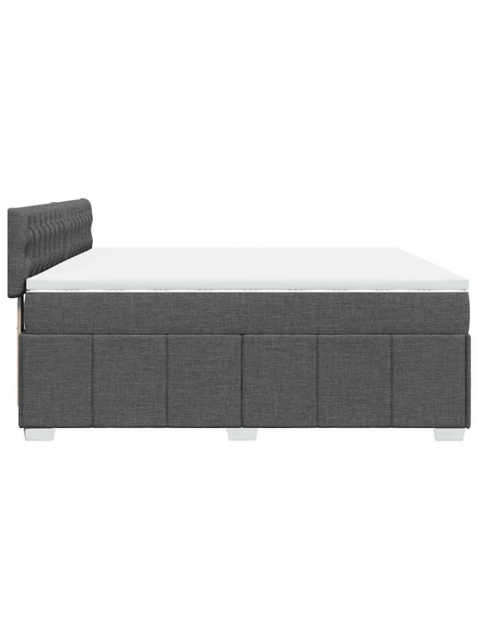 Box spring postel s matrací tmavě šedá 200x200 cm textil
