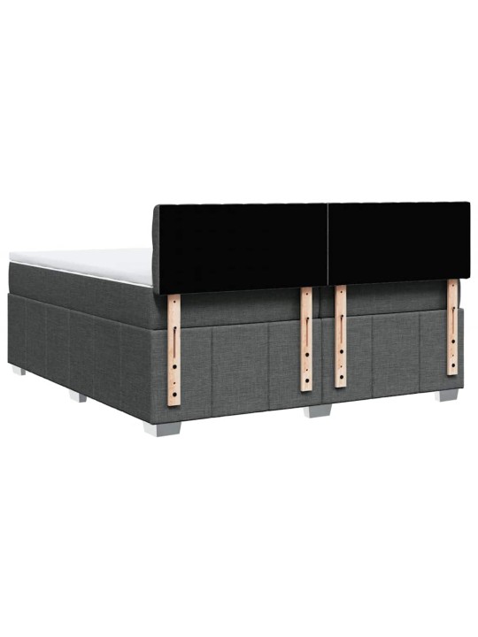 Box spring postel s matrací tmavě šedá 200x200 cm textil