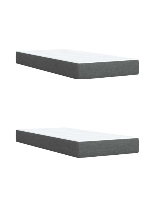 Box spring postel s matrací tmavě šedá 200x200 cm textil