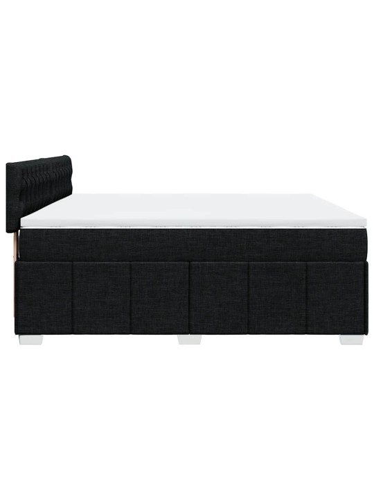 Box spring postel s matrací černá 200x200 cm textil