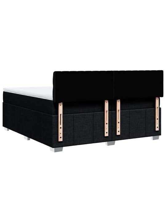 Box spring postel s matrací černá 200x200 cm textil