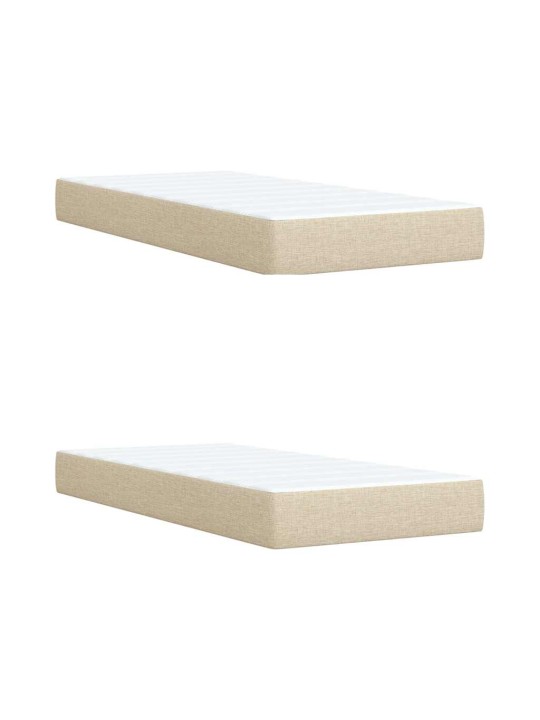Box spring postel s matrací krémová 200x200 cm textil