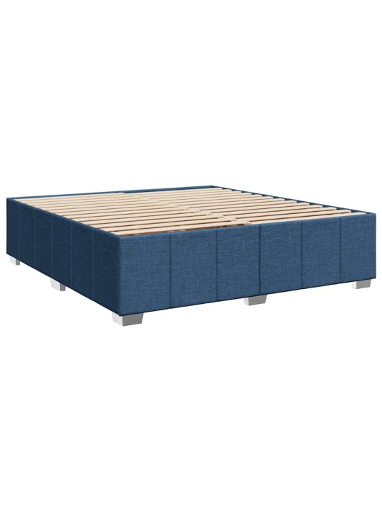 Box spring postel s matrací modrá 200x200 cm textil