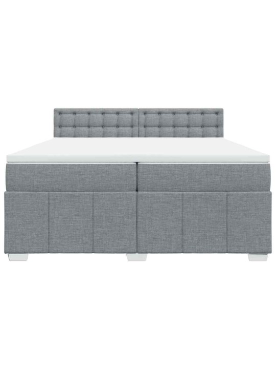 Box spring postel s matrací světle šedá 200 x 200 cm textil