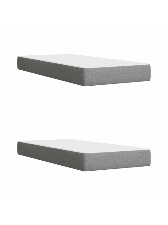 Box spring postel s matrací světle šedá 200 x 200 cm textil