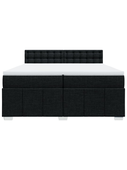 Box spring postel s matrací černá 200x200 cm textil