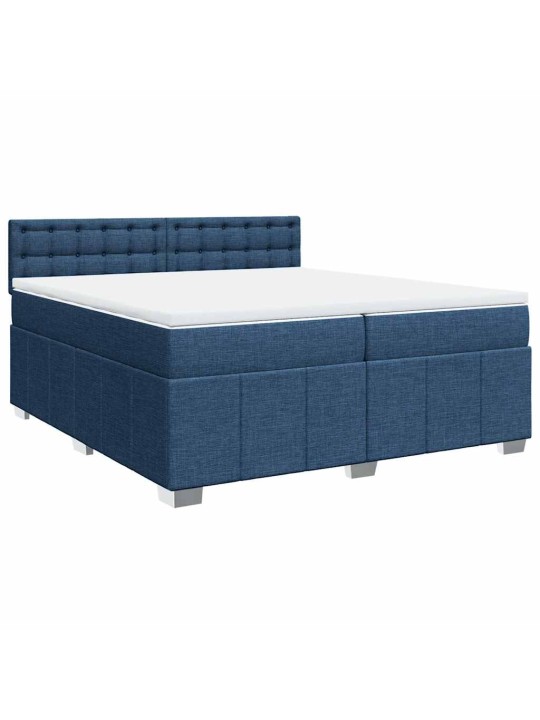Box spring postel s matrací modrá 200x200 cm textil