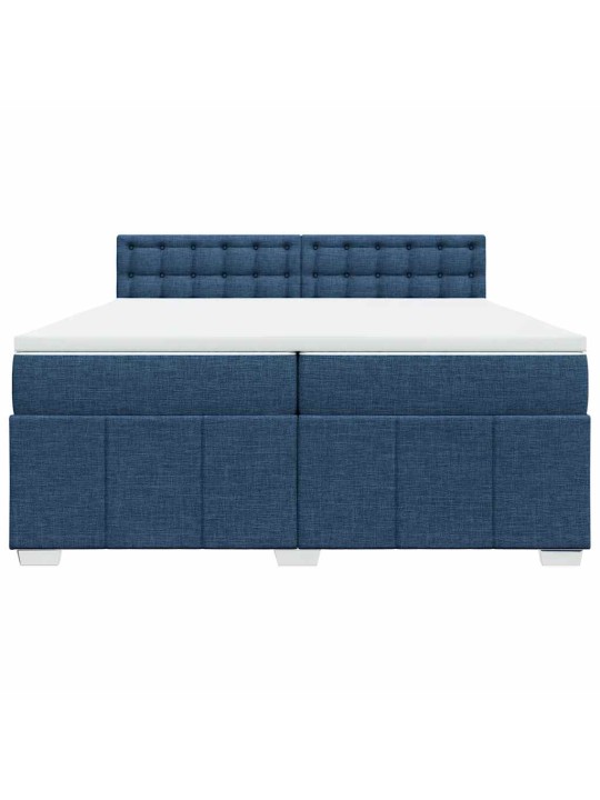 Box spring postel s matrací modrá 200x200 cm textil