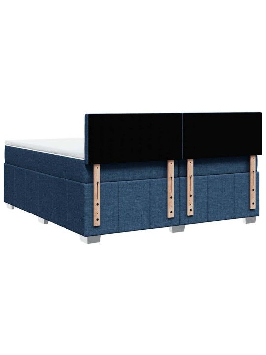 Box spring postel s matrací modrá 200x200 cm textil