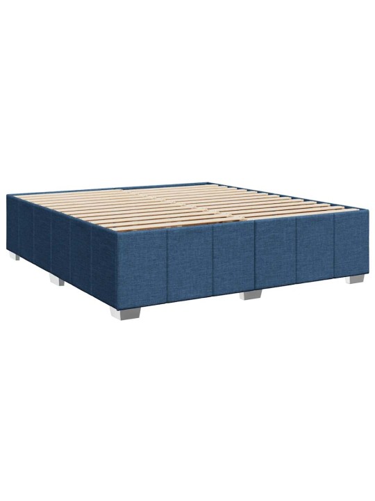 Box spring postel s matrací modrá 200x200 cm textil