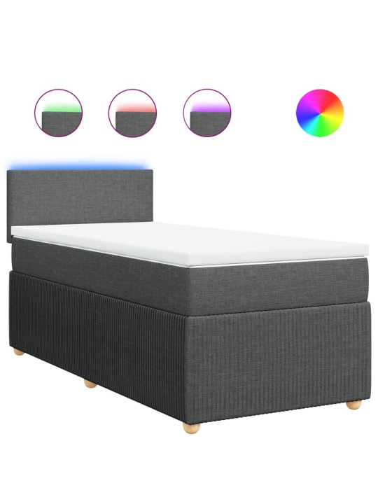 Box spring postel s matrací tmavě šedá 80 x 200 cm textil