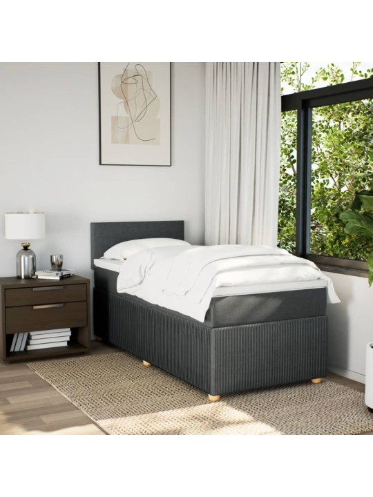Box spring postel s matrací tmavě šedá 80 x 200 cm textil