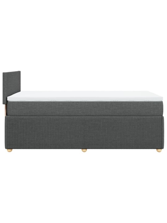 Box spring postel s matrací tmavě šedá 80 x 200 cm textil