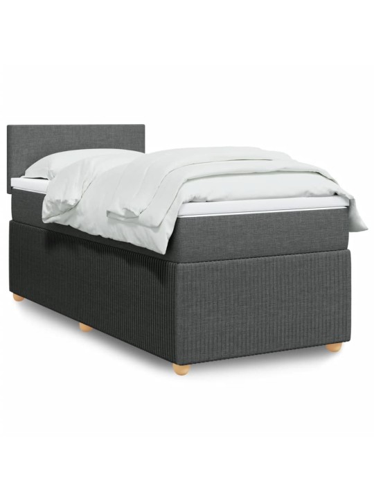 Box spring postel s matrací tmavě šedá 80 x 200 cm textil