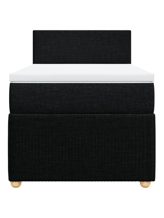Box spring postel s matrací černá 80 x 200 cm textil