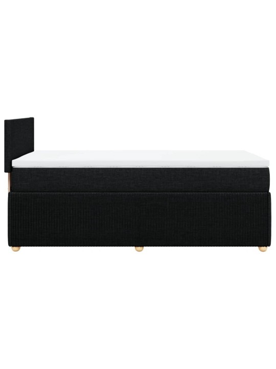Box spring postel s matrací černá 80 x 200 cm textil
