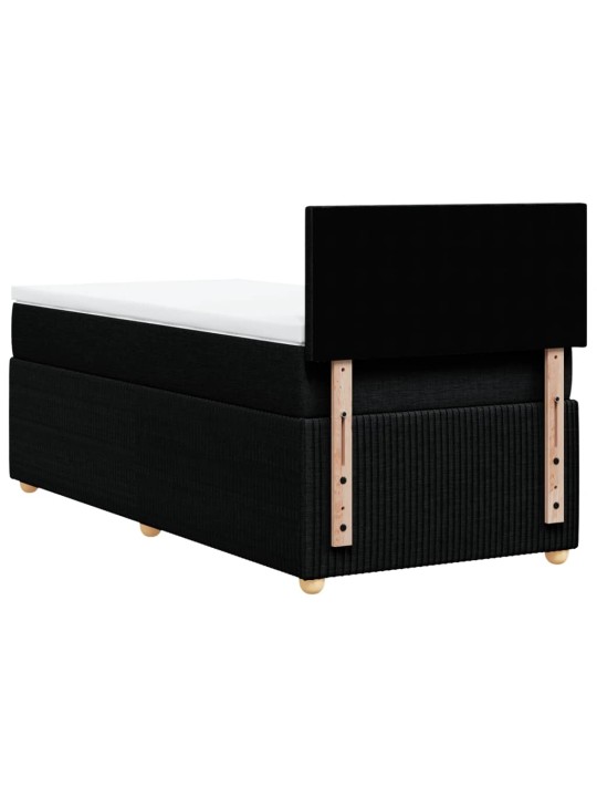 Box spring postel s matrací černá 80 x 200 cm textil