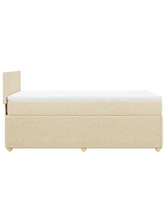 Box spring postel s matrací krémová 80 x 200 cm textil