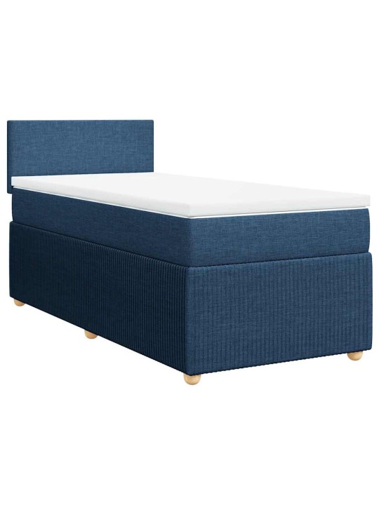 Box spring postel s matrací modrá 80x200 cm textil