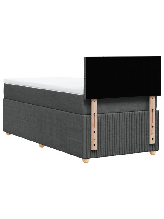 Box spring postel s matrací tmavě šedá 80 x 200 cm textil