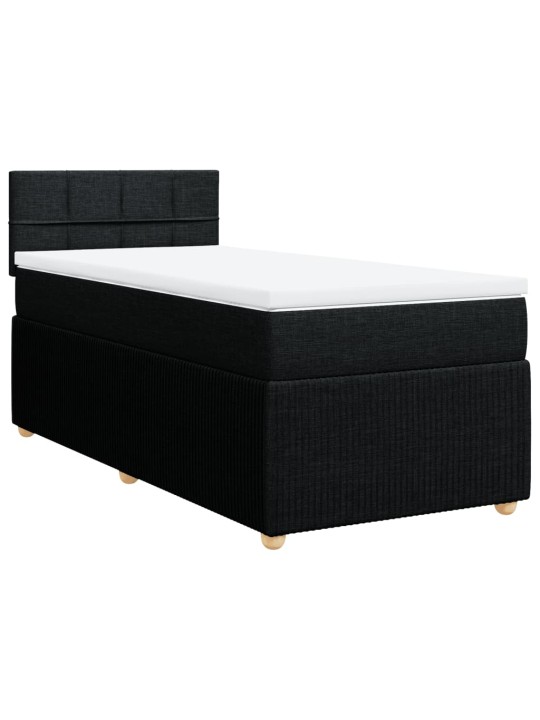 Box spring postel s matrací černá 80 x 200 cm textil