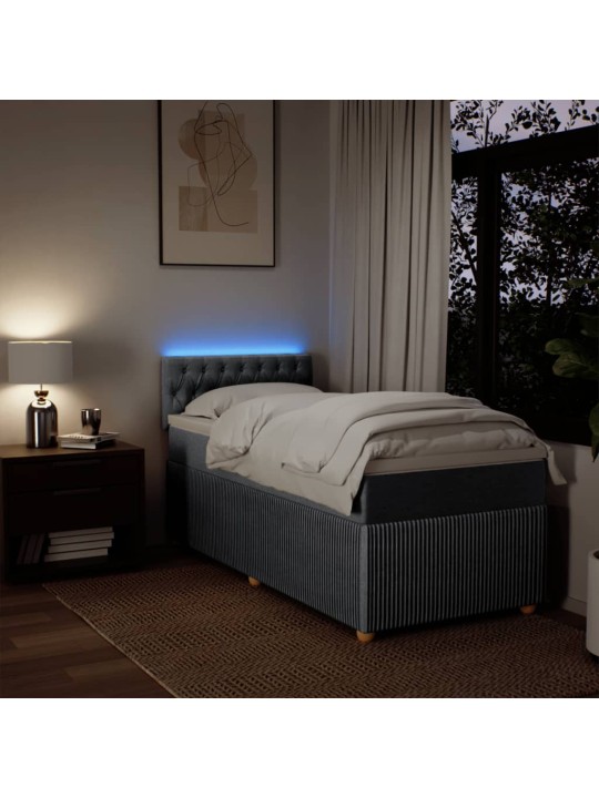 Box spring postel s matrací světle šedá 80 x 200 cm textil