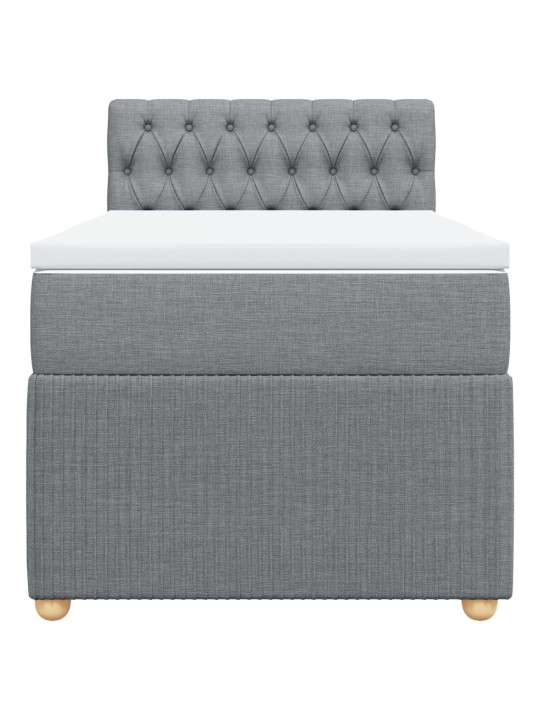 Box spring postel s matrací světle šedá 80 x 200 cm textil