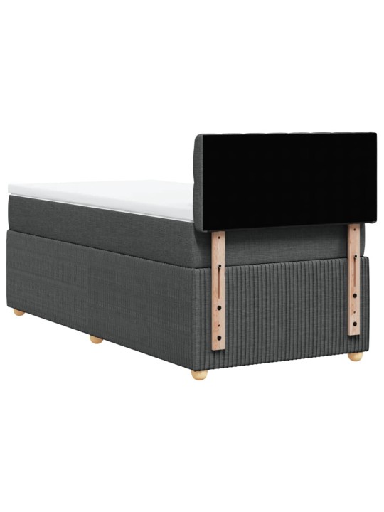Box spring postel s matrací tmavě šedá 80 x 200 cm textil