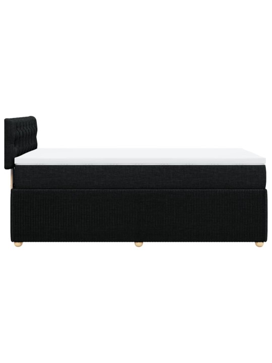 Box spring postel s matrací černá 80 x 200 cm textil