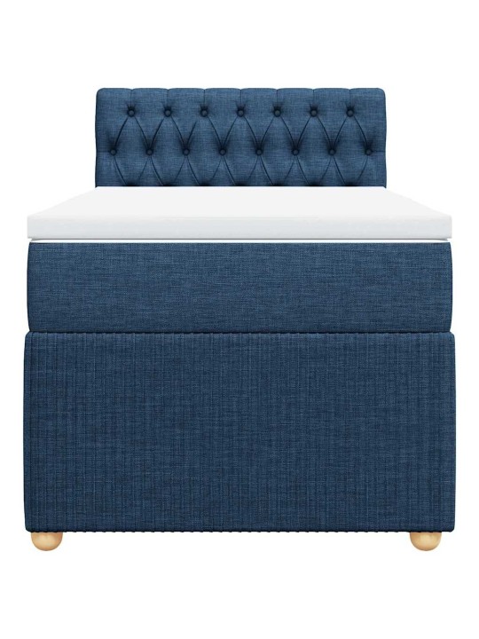 Box spring postel s matrací modrá 80x200 cm textil